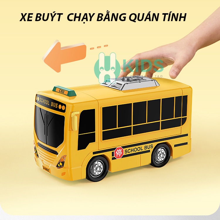 Ô tô xe buýt đồ chơi xe bus biến hình đa năng thế hệ mới phát nhạc và đèn thông minh giáo dục sớm cho bé