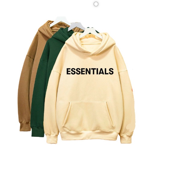 Áo hoodie unisex chất liệu nỉ siêu dày dặn mềm mịn không bai không xù in chữ essentials TD107