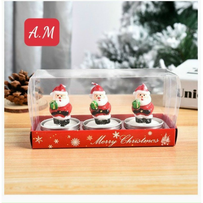 SET 3 NẾN THƠM NOEL NHIỀU HÌNH DỄ THƯƠNG