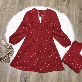 (HÀNG ORDER) Váy đỏ chấm bi Zara M0129