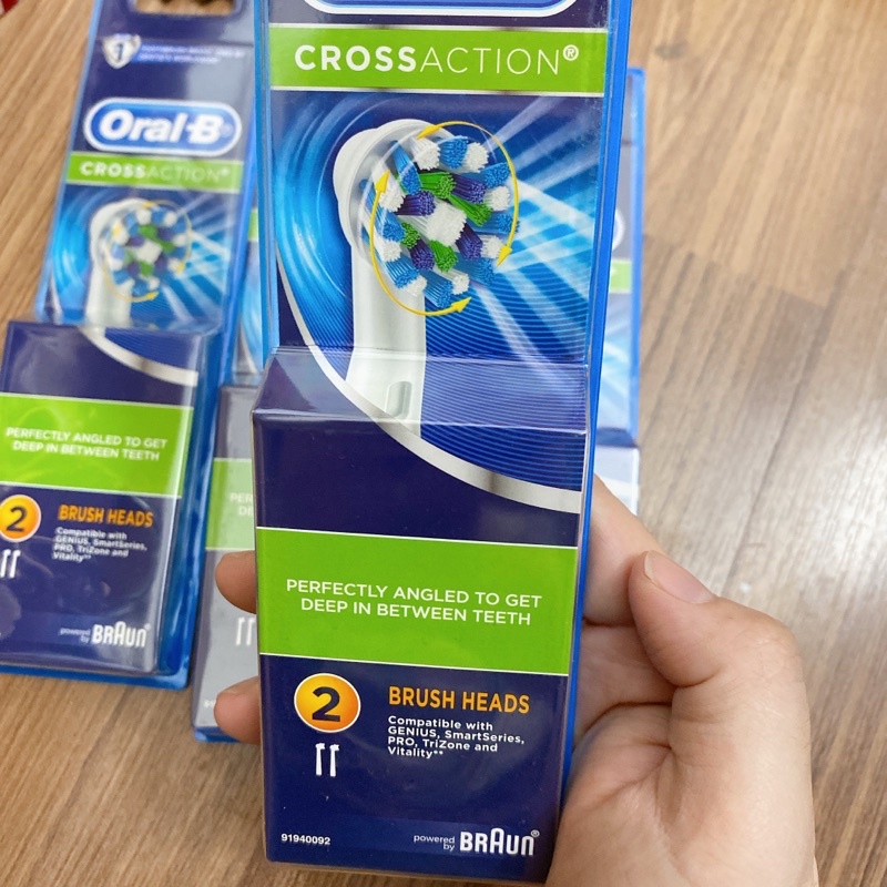 Set đầu bàn chải điện thay thế oral-b crossaction made in Germany -(Hàng_chính_hãng)