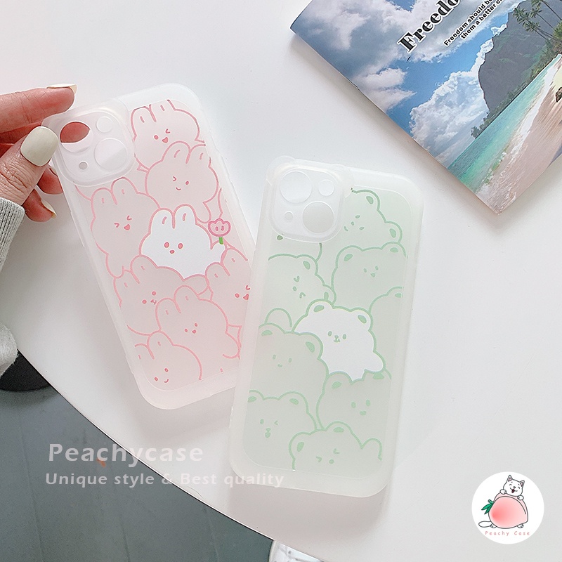 Ốp Điện Thoại TPU Dẻo Họa Tiết Hoạt Hình Gấu/ Thỏ Dễ Thương Cho iPhone 13 12 Pro Max 11 Xr Xs Max X 7 8 Plus X