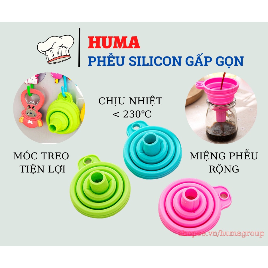 Phễu Silicon Gấp Gọn Tiện Lợi - Rót Nước - Rót Chất Lỏng - Khô Ráo Sạch Sẽ