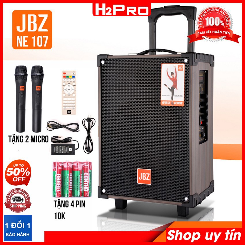 Loa kéo karaoke JBZ 107 bass 25 nhỏ gọn, hát hay-loa kẹo kéo giá rẻ ( tặng 2 micro và 4 pin )