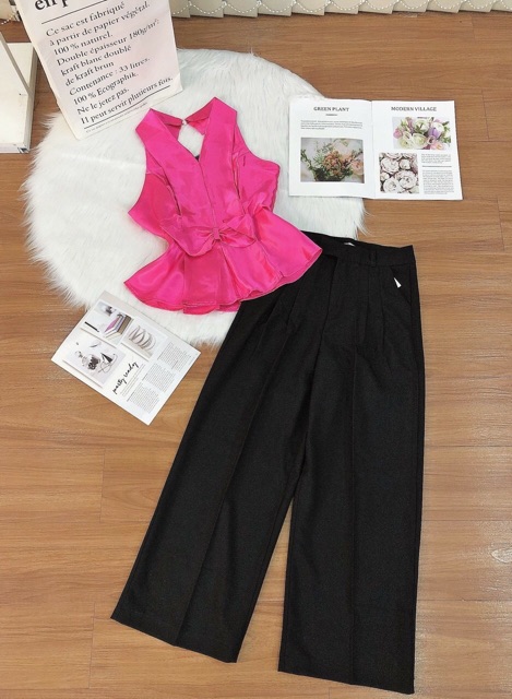 Áo phi lụa cổ yếm tùng xoè chanh xã HÌNH THẬT TRẢI SÀN VÀ MẪU SHOP CHỤP