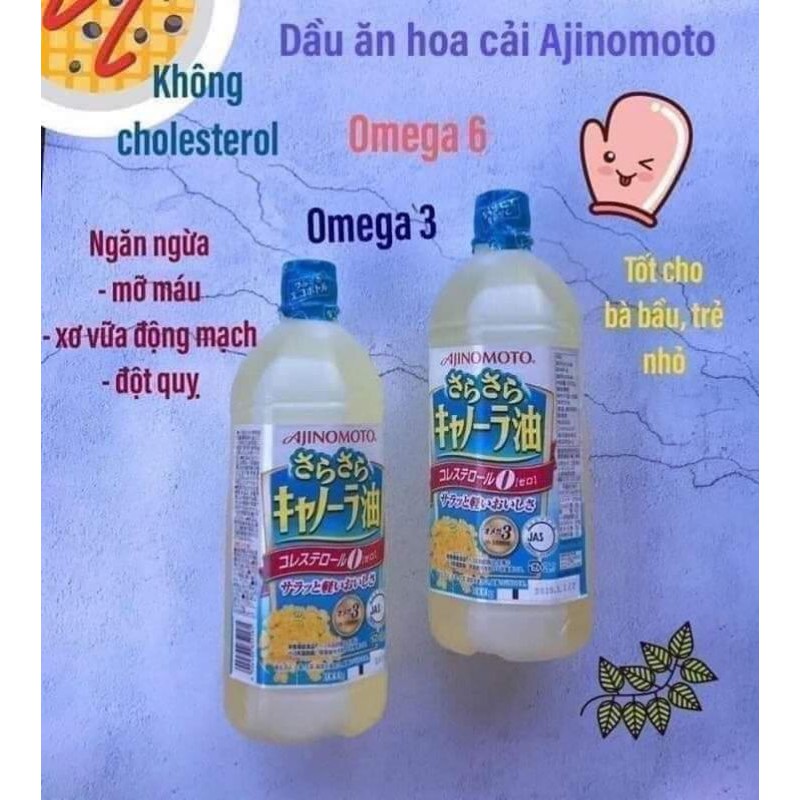 dầu ăn hoa cải ajinomoto của nhật