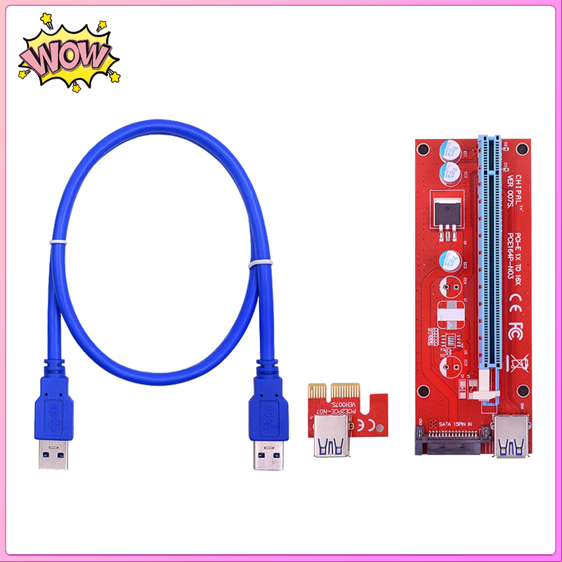 Card Mở Rộng Ver007 Pci-E Riser Card 007s Pci Express Sata Cho Ethereum Mining