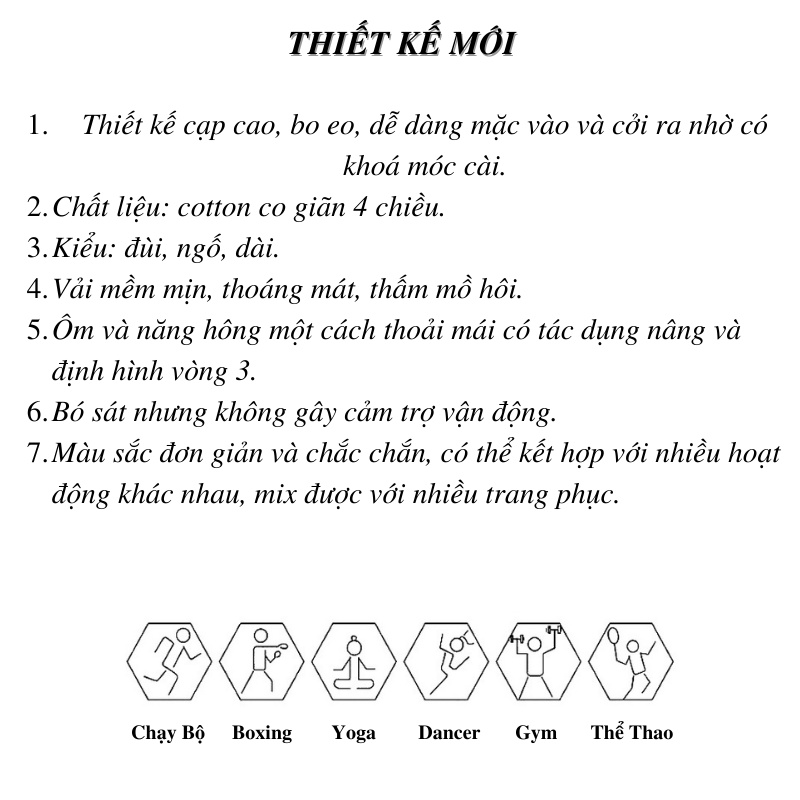 Quần legging gen bụng móc cài đùi ngố dài