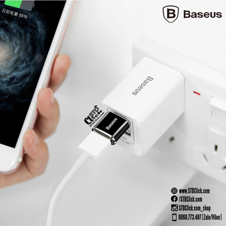 JACK CHUYỂN TYPE C SANG USB VÀ MICRO BASEUS OTG 2.4A CHÍNH HÃNG HÀNG CHUẨN | BigBuy360 - bigbuy360.vn