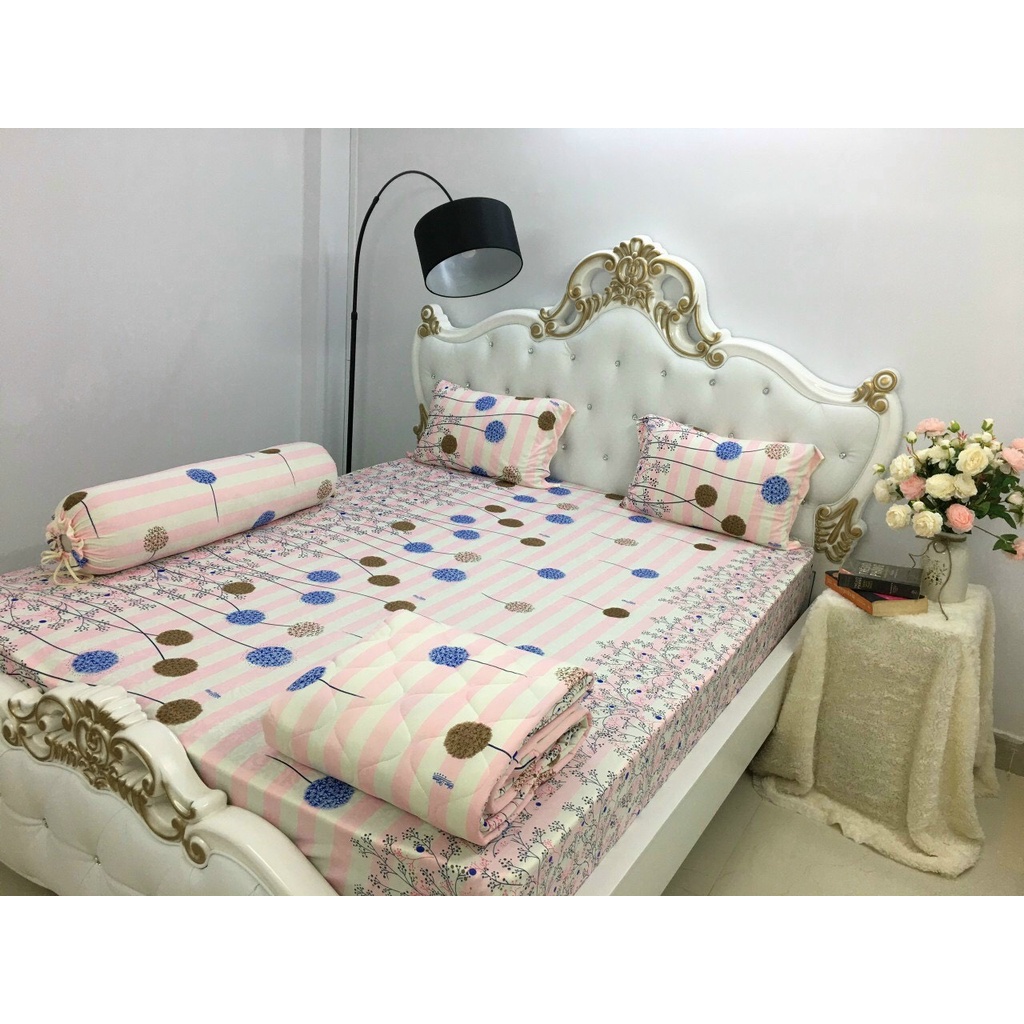 Bộ Ga Giường Thun Lạnh Hàn Quốc HN182 - Xưởng Ga Gối Hồng Nhung
