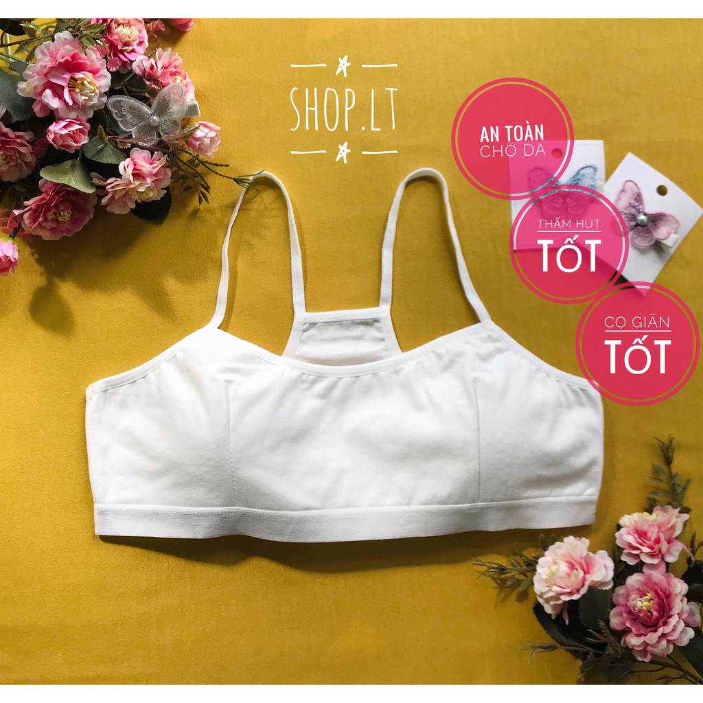 Áo lót học sinh cao cấp - Áo lót bé gái mới lớn kiểu dáng 2 dây, chui đầu, không đệm ( từ 9-14 tuổi)