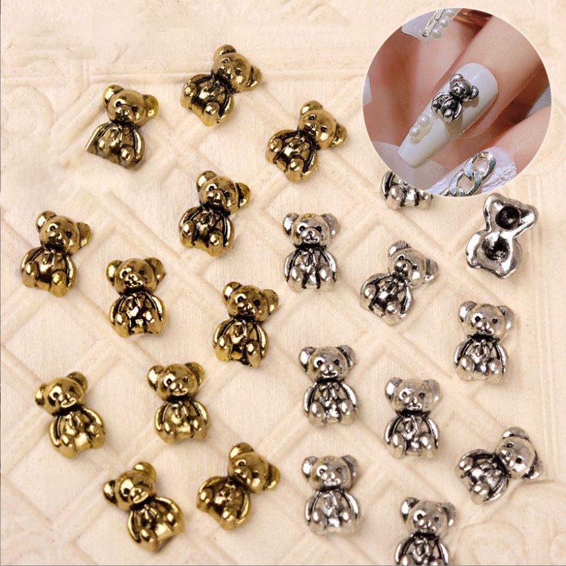 Set 10 charm gấu nail, charm nail phong cách hàn quốc trang trí móng