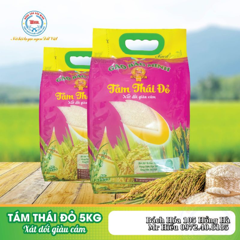 [HỎA TỐC] Gạo Tám Thái đỏ Bảo Minh 5kg