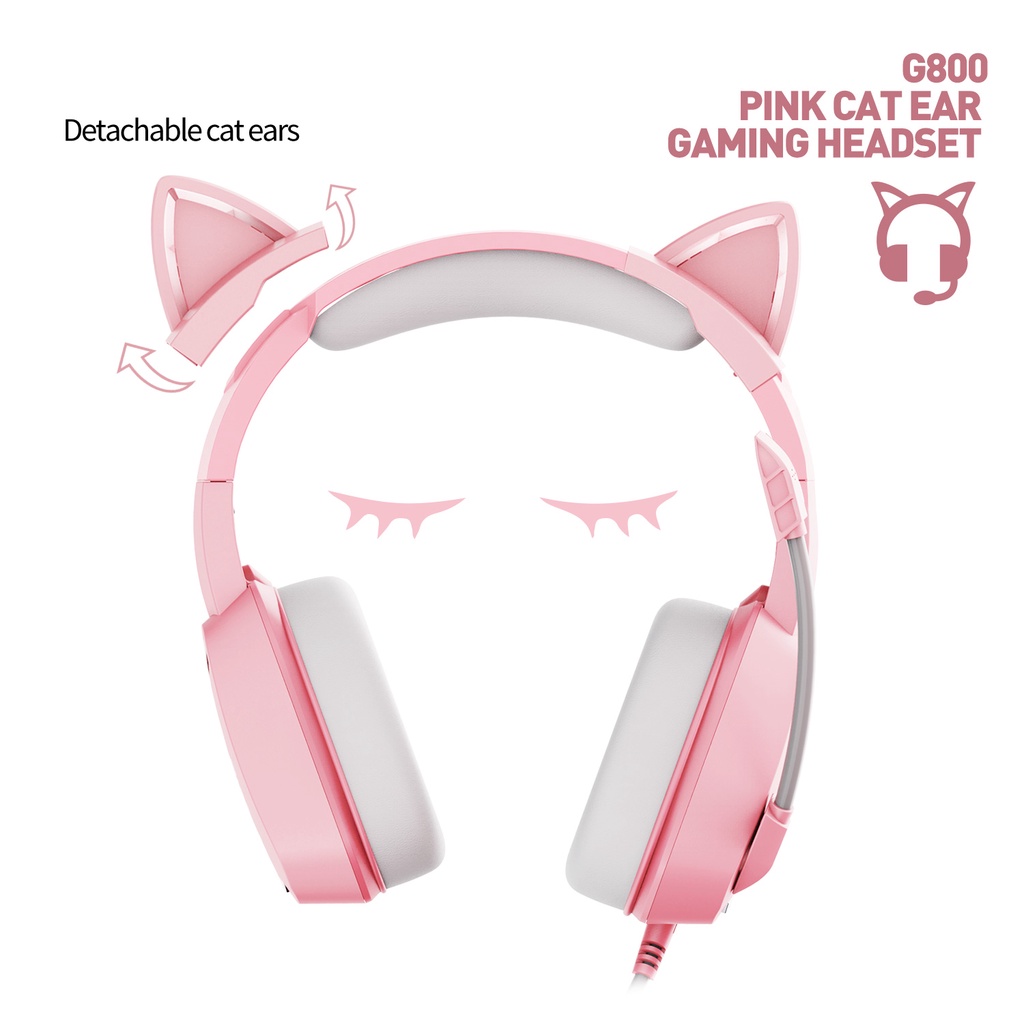 Tai nghe chơi game PLEXTONE G800 cho PC / Mobile màu hồng