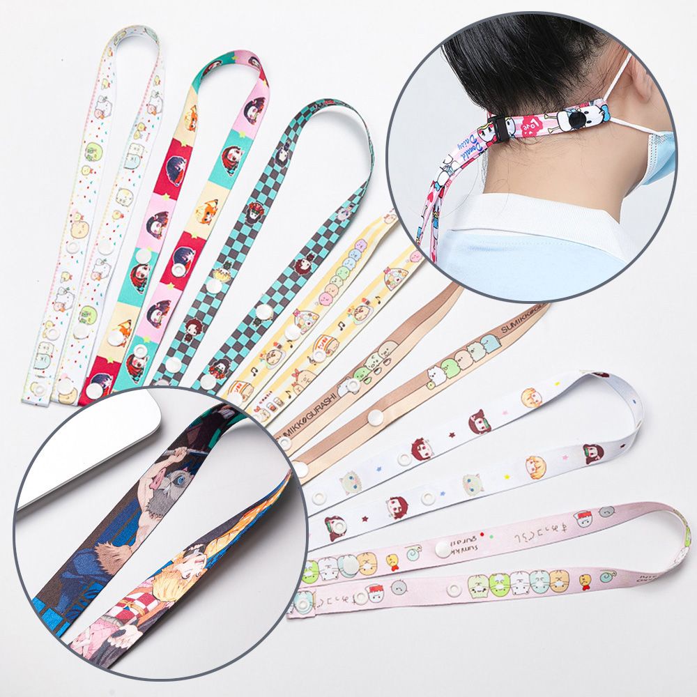 Lanfy Phụ Kiện Dây Đeo Khẩu Trang Chống Thất Lạc Hình Kimetsu No Yaiba Có Thể Điều Chỉnh Trang Trí Cổ