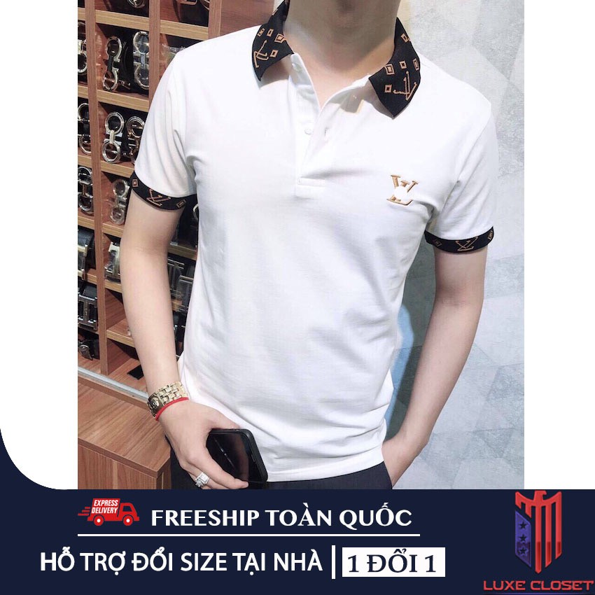 Áo thun nam cổ bẻ Hàn Quốc phối logo cao cấp cá tính AHQ146