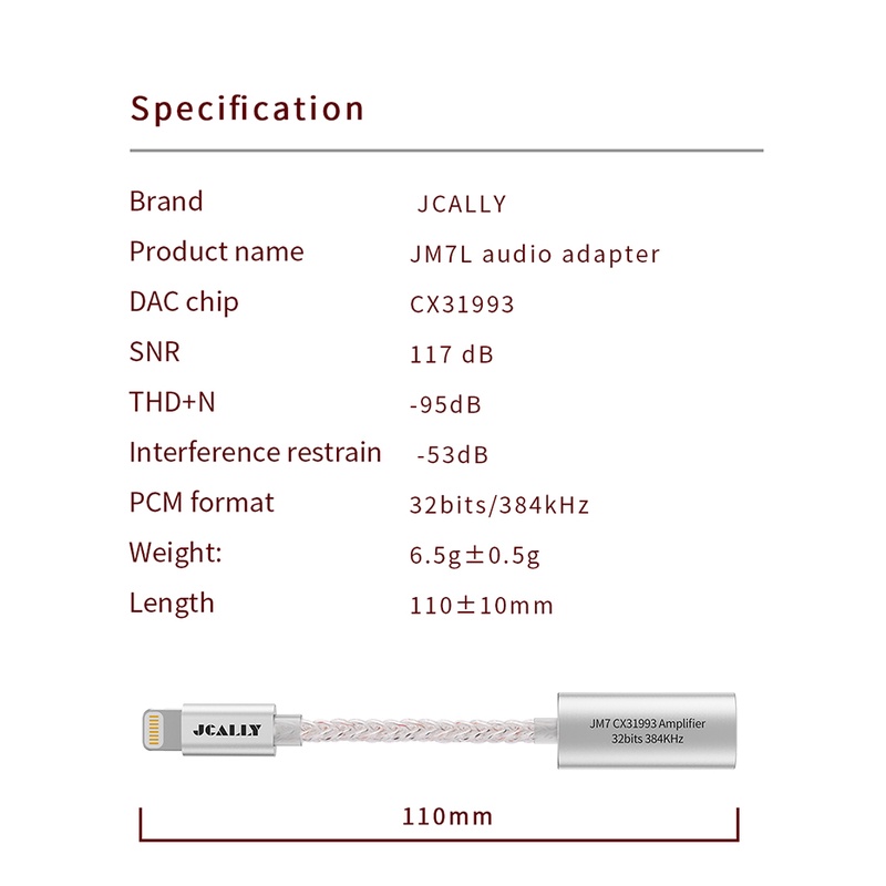 Bộ Chuyển Đổi Âm Thanh Kỹ Thuật Số JM7L DAC USB C CX31993 3.5mm Cho iphone ios