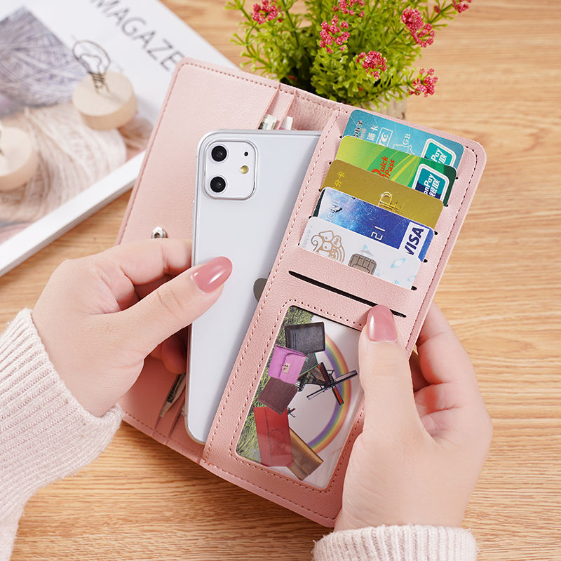 Ví nữ cầm tay siêu mỏng dài đơn giản đựng nhiều thẻ