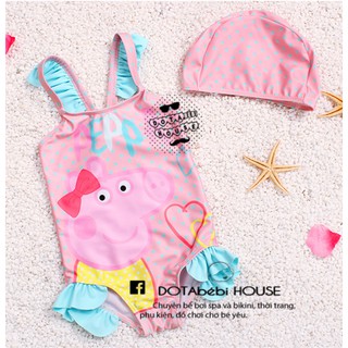 [S-4XL](có nón)Đồ bơi bé gái hình heo peppa - DOTAbébi HOUSE