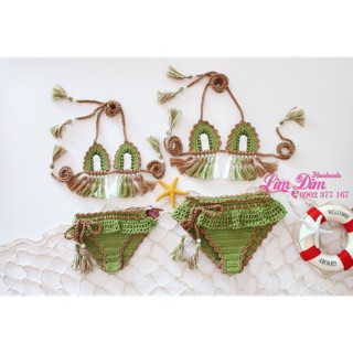 Sét bikini kiwi handmade cho bé