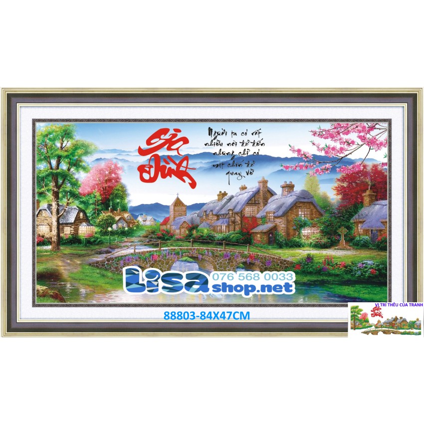 Tranh thêu GIA ĐÌNH 88803 (84x47cm) chưa thêu