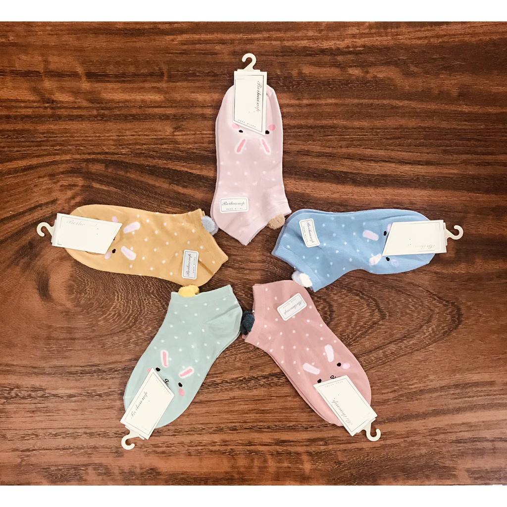 Combo 5 và 10 đôi vớ hình cổ ngắn nữ , thun COTTON 100% , nhiều hình và màu ,giao ngẫu nhiên , ảnh thật