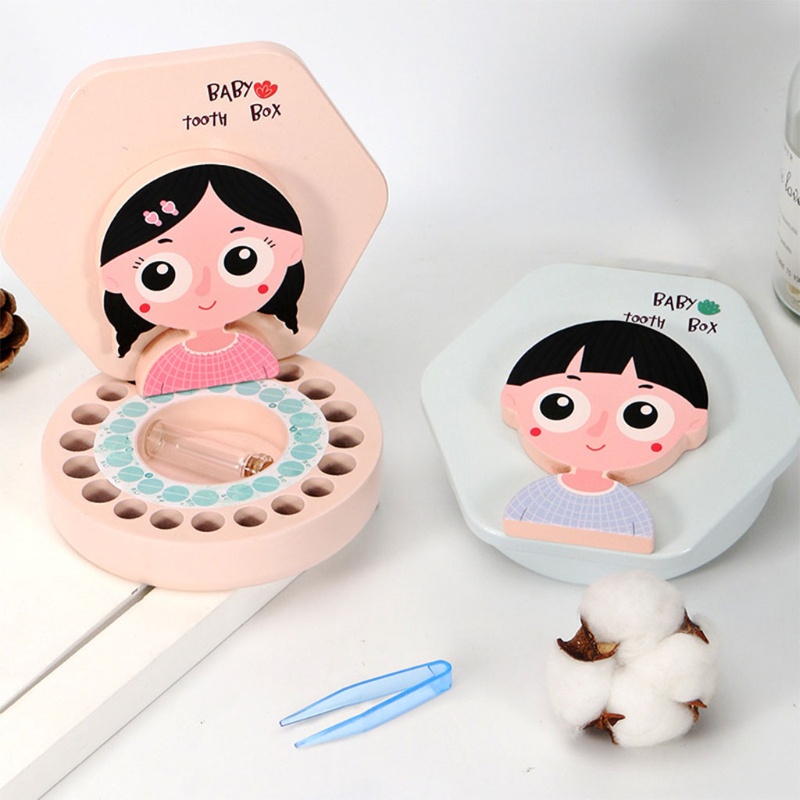 Hộp Đựng Răng Sữa Em Bé Họa Tiết Hoạt Hình In Chữ Tiếng Anh Độc Đáo Tiện Dụng