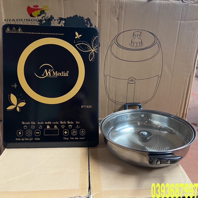 ☘️BẾP ĐIỆN TỪ MEDIA BT1820 MÀN HÌNH CẢM ỨNG+TẶNG KÈM NỒI