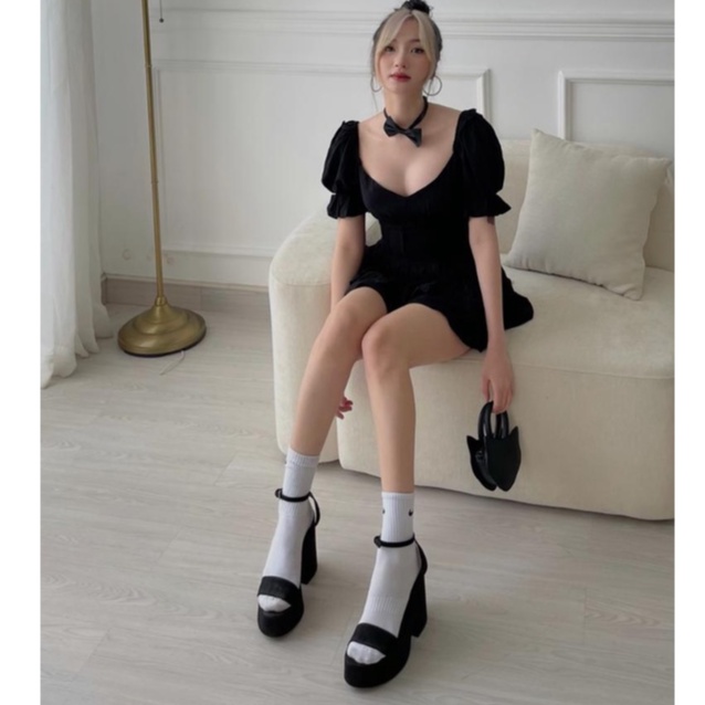 Đầm nữ dạo phốtôn dáng lucie.brandvn - jumpsuit 04 màu đen