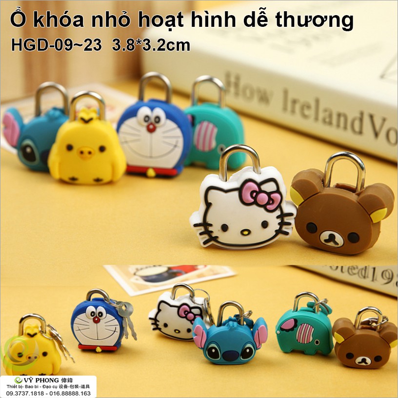 Ổ KHÓA NHỎ MINI HOẠT HÌNH KUTE DỄ THƯƠNG HGD-9 -> 23