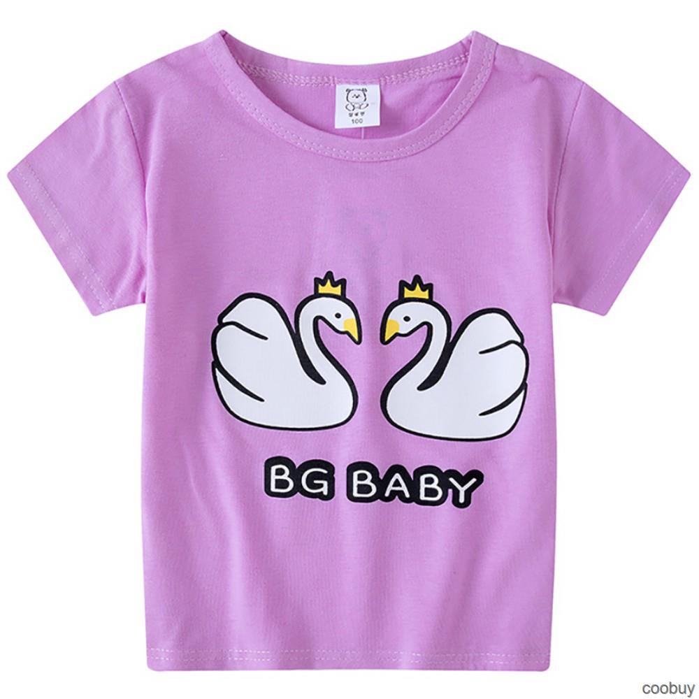 Áo thun tay ngắn in hình hoạt hình cho bé gái