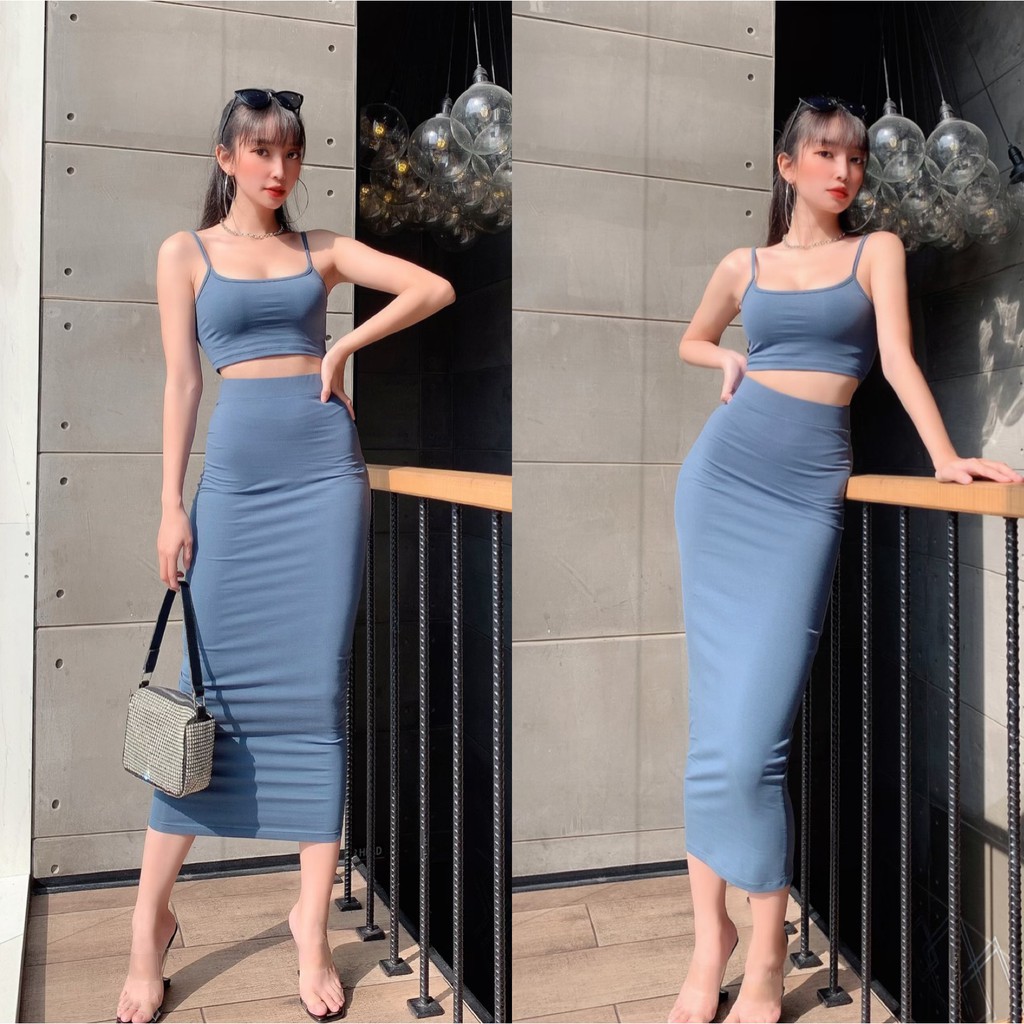 Chân Váy Body Dài Kèm Áo