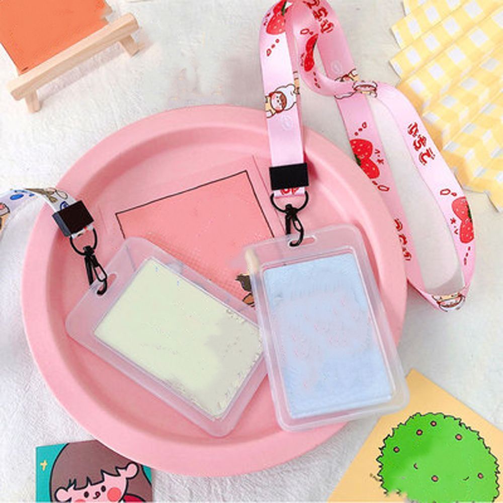 Bao Đựng Thẻ Id Hai Mặt Họa Tiết Hoạt Hình Có Dây Đeo Cổ Ốp