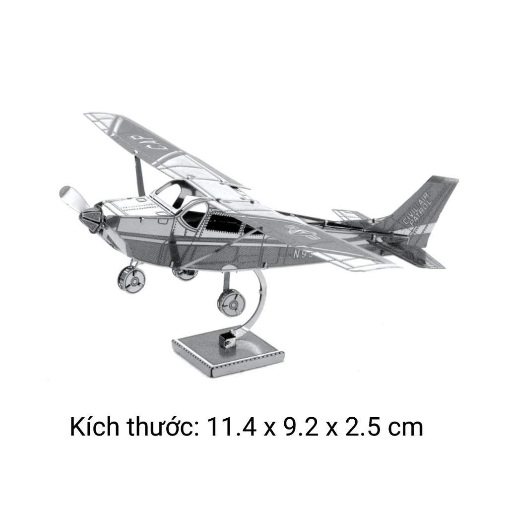 MÔ HÌNH KIM LOẠI 3D TỰ LẮP: MÁY BAY CESSNA 172 - METAL PUZZLE SHOP