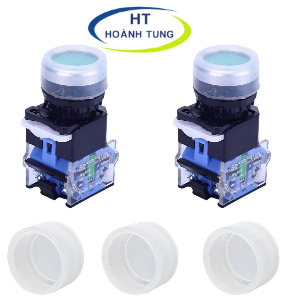 Nắp chụp cao su kín nước chống bụi bảo vệ nút nhấn phi 22mm dòng sản phẩm LA38-11 và lay37-11 màu trắng, 10 cái/túi