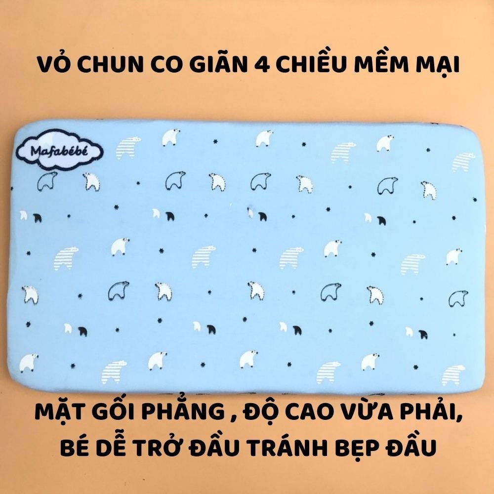 Gối cao su non cho bé Mafabebe Zozon chống trào ngược, bẹp đầu, méo đầu, có lỗ thông hơi chống ngạt 2size to nhỏ