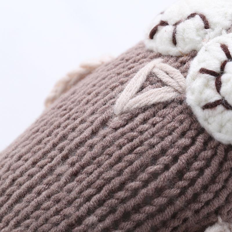 Mũ Trùm Đầu Dệt Kim Hình Cú Mèo Cho Bé