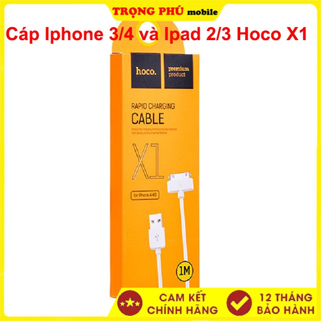 Cáp IP3/4 và tablet táo 2/3 Hoco X1-