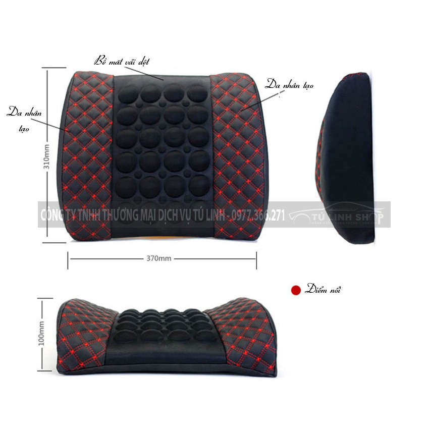 Gối tựa lưng trên ô tô massage rung thư giãn- loại bọc Da