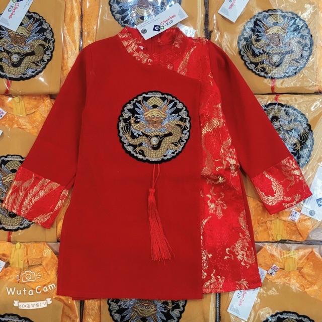 Áo dài cách tân nhung gấm cho bé 10-20kg