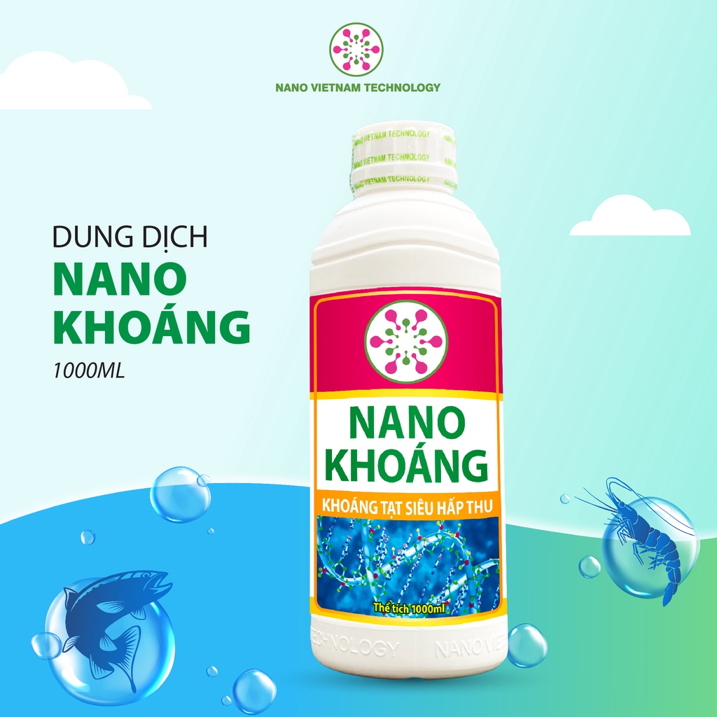 Nano khoáng tạt 100% nguyên chất Vietnam Tech tăng cường khả năng hấp thu cho tôm, cá và động vật thủy sinh 1L