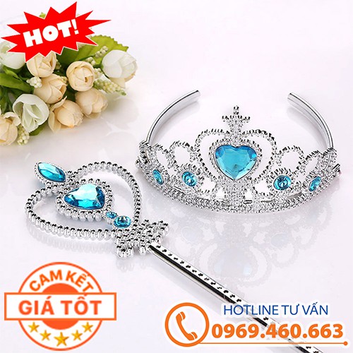 Váy Đầm Công Chúa Elsa Thu Đông Dài Tay Cho Bé Gái Màu Xanh Hồng