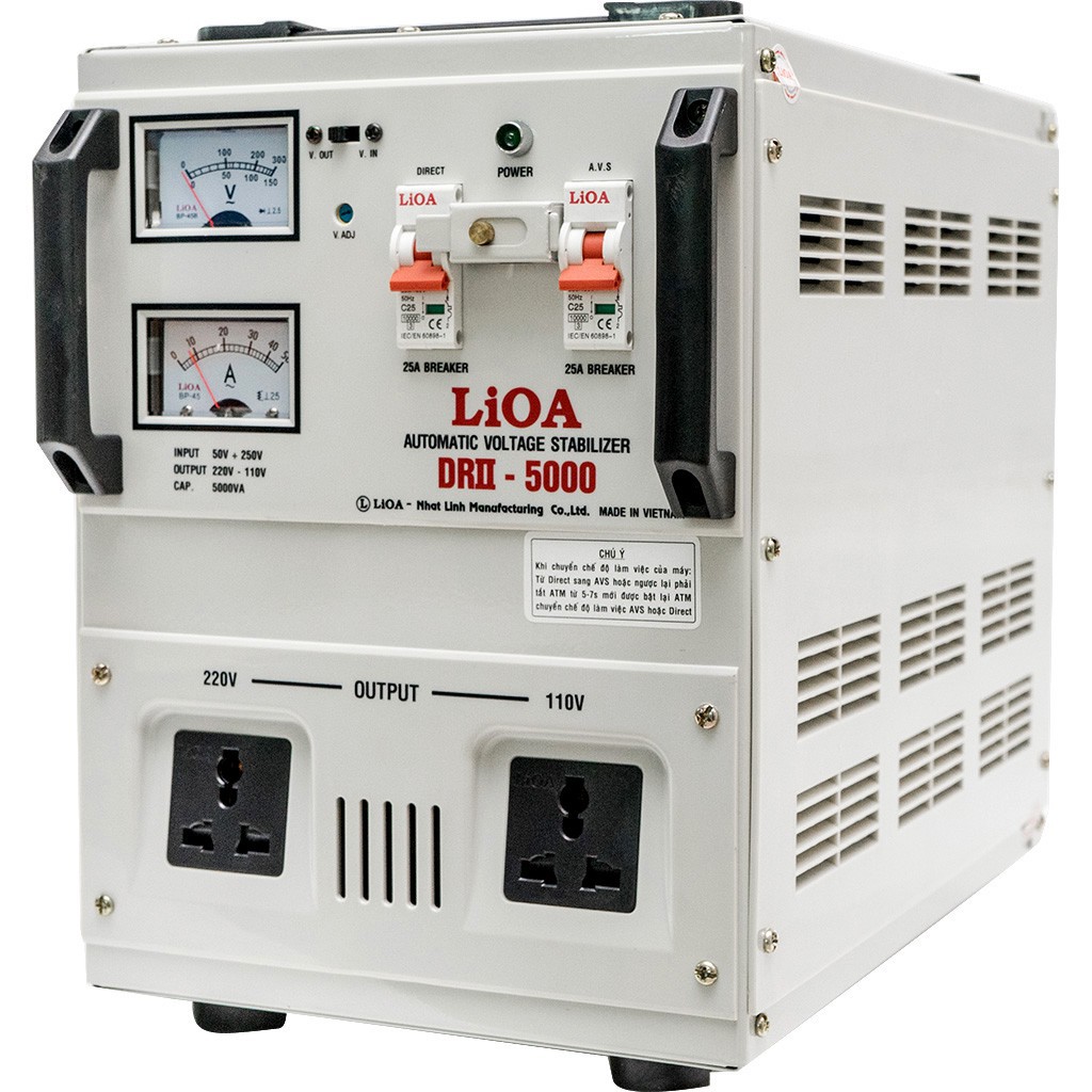 Ổn áp 1 pha LIOA DRII-5000 II 5.0kVA điện áp vào 50V - 250V ( Thế hệ mới 2018 )