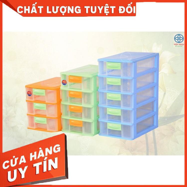 Tủ nhựa mini 3 tầng Việt Nhật - Tủ đựng đồ mini tiện dụng giá siêu rẻ, siêu bền.