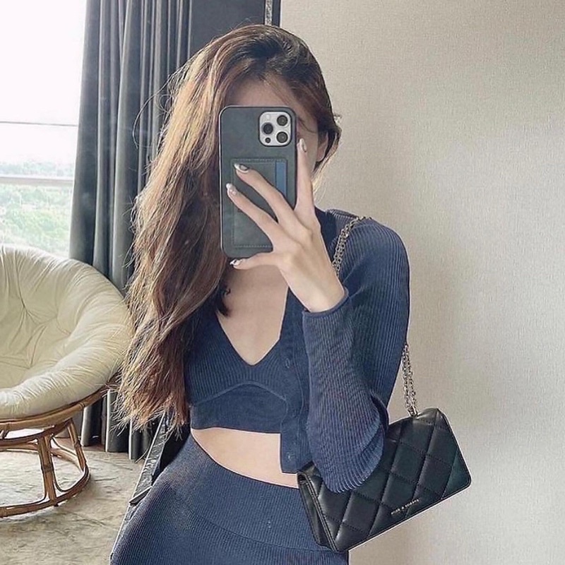 Túi xách nữ đeo chéo Charles and Keith trám ô size 20cm full box