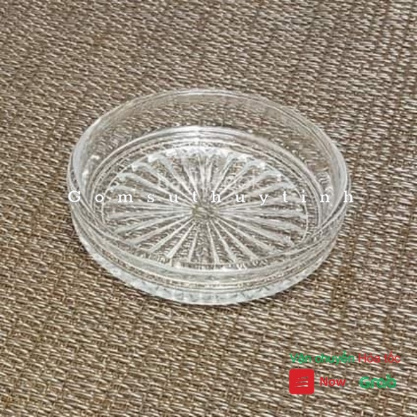 Đĩa lót ly thủy tinh/ Đế lót ly thủy tinh Thái Lan 8.6cm