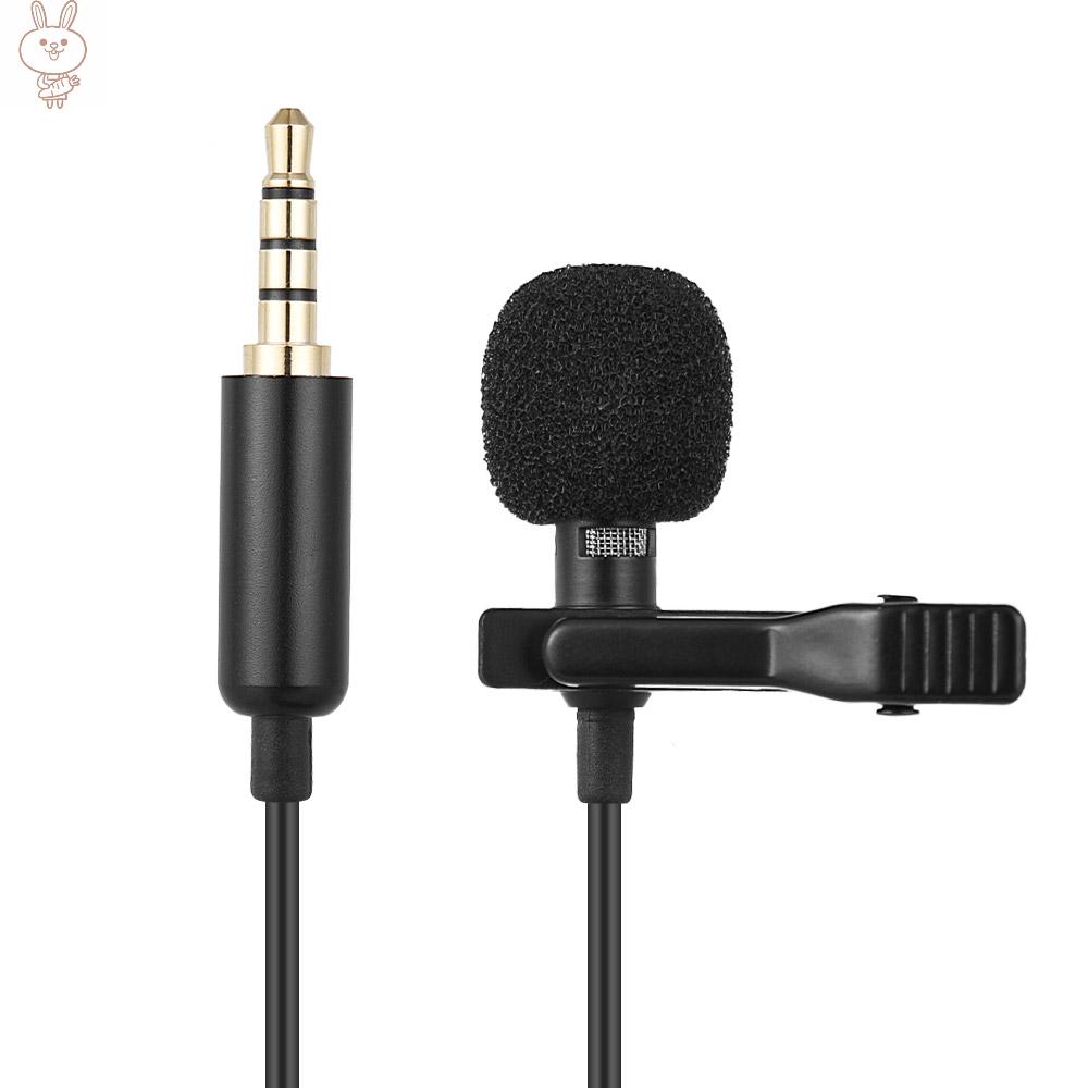 Only♥Mini Portable Clip-on Lapel Lavalier Condenser Mic Wired Microphone Compatible with  iPad Android Smartphone DSLR Camera Computer PC Laptop