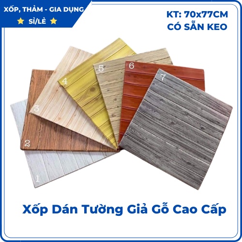 🎊XỐP DÁN TƯỜNG GIẢ GỖ KHỔ LỚN - Chống nóng, chống thấm, cách âm - Ship cod toàn quốc