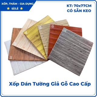 [DÀY 5MM, Có sẵn keo] 🎊XỐP DÁN TƯỜNG GIẢ GỖ KHỔ LỚN - Chống nóng, chống thấm, cách âm - Ship cod toàn quốc