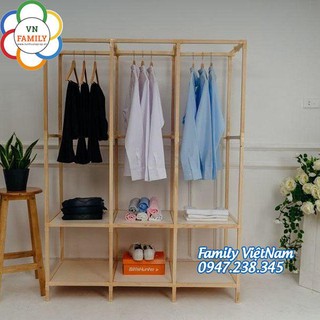 Kệ Gỗ Treo Quần Áo Kiều Hàn